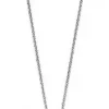 Collier fg.sølv 20mm åpent, fg.hjerte m/stener på rh. hempe inkl. 45cm rh. kjede