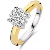 Ring fg.sølv 8mm blank cubik zircon m/rh. i bunn av skinnen