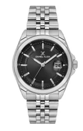 Daniel Klein Premium stål m/ sort skive + bezel / datofunksjon