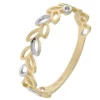 Ring gull bicolor smal m/åpne "blad" diamantslipt