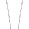 Collier bic.sølv 18mm rundt anheng m/blanke cz inkl. 38+2+2+3+3cm rh. kjede