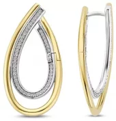 Ørering bic.sølv 32mm dråpeformet m/blanke cz