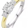 Ring fg.sølv trillennium 6/3mm blanke cz.