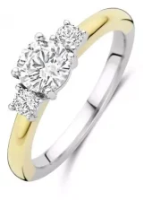 Ring fg.sølv trillennium 6/3mm blanke cz.