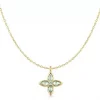 Collier fg.sølv Ripple Joy mint grønn blomst av navette cz 45+5cm