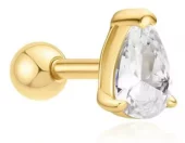 Ørepynt fg.sølv stud 5x3mm dråpeformet cz.