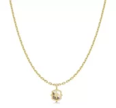 Collier fg.sølv Trailblazer 12mm plate m/stjerne og perlemor, cz på hempa 43+5cm
