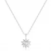Collier rh.sølv Starlit Drops 10mm sol m/blanke cz 40+5cm