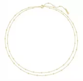 Collier fg.sølv Ripple Joy 2r kjede m/glatte kuler 40/41+6cm