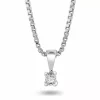 Anheng 9k hv.gull 0,03ct WP Min første diamant + 925 rh.kjede - Lille venn