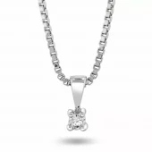 Anheng 9k hv.gull 0,03ct WP Min første diamant + 925 rh.kjede - Lille venn