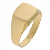 Ring gull signet herre 9x9mm glatt plate (fylt under)