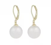 Øreheng "gull" Jackie 12mm hvit perle på french hook