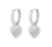 Ørering "sølv" Rule 14ø m/11mm hjerte m/stripet kant som charms