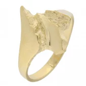Ring gull finsk mønster 15mm "V-form" foran - håndstøpt