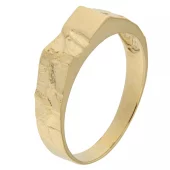 Ring gull signet finsk mønster 5x10mm - håndstøpt