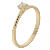 Ring 9K gull enstens 0,15ct WP i fire klør - Caia