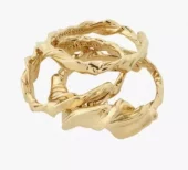 Ring "gull" Storm 3pk; organisk vridd mønster reg.bar