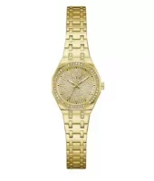 Klokke Guess fg.stål m/stener rundt bezel og i hele skiven