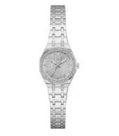 Klokke Guess stål m/stener rundt bezel og i hele skiven
