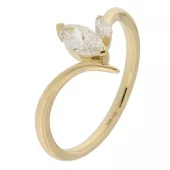 Ring gull V-formet m/2 marquise LGD diamanter 0,50 + 0,10ct TWSI