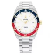 Tommy Hilfiger 40mm bic.stål lys skive logo-bezel herre 5 BAR automatic urverk