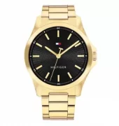 Tommy Hilfiger fg.stål 43mm sort skive herre 3 BAR