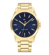 Tommy Hilfiger fg.stål 43mm blå skive herre 3 BAR