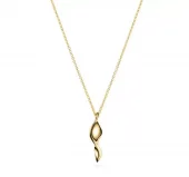 Collier fg.sølv Foglia Piccolo 3cm tvinnet anheng 45cm justerbar lenke