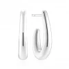Ørering rh.sølv Goccia Pianura 22x13mm dråpeformet halvcreol, glatt