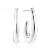 Ørering rh.sølv Goccia Pianura 22x13mm dråpeformet halvcreol, glatt