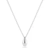 Collier rh.sølv Gocciolina Piccolo 13mm glatt dråpeanheng 45cm justerbar lenke