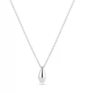 Collier rh.sølv Gocciolina Piccolo 13mm glatt dråpeanheng 45cm justerbar lenke