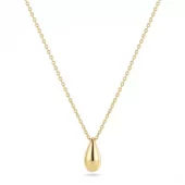 Collier fg.sølv Gocciolina Piccolo 13mm glatt dråpeanheng 45cm justerbar lenke