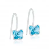 CJ Medical plastic pendant fixed 5mm aquamarine sommerfugl på krok