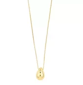 Collier "gull" Kaisyn 18x11mm glatt dråpe 70cm justerbar lengde