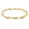 Armlenke fg.sølv 4mm O-chain med blanke zirconer i noen ledd 19cm