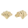 Ørepynt 9K gull 10x7mm "seashell" i vifteform - Caia