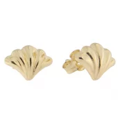 Ørepynt 9K gull 10x7mm "seashell" i vifteform - Caia