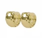 Ørering "gull" Union 12mm, 6,5mm bred m/banket mønster