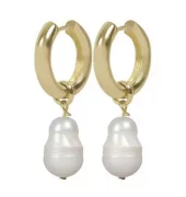 Ørering "gull" Union 19ø kraftig m/barokk glassperle-charm