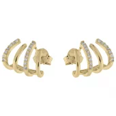 Øreringer fg.sølv 4r "Claw ear" m/zirconer på annenhver