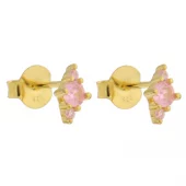 Ørepynt fg.sølv 8x4mm m/ c.zirconer - 1 stor + 2 små (lys rosa eller blank)