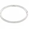Armring "sølv" Focus 4mm bred med blanke stener på forsiden 18cm