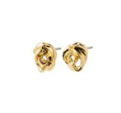 Ørepynt "gull" Riyan 10mm organisk formet rose