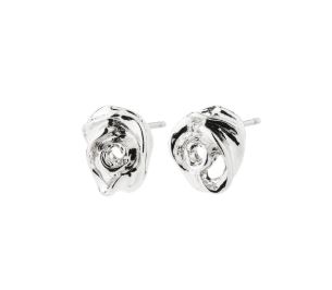 Ørepynt "sølv" Riyan 10mm organisk formet rose