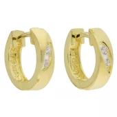 Øreringer fg.sølv 12ø m/zirconer, matt / hengslet