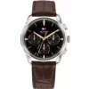 Tommy Hilfiger stål sort skive, rosè detaljer / mørk brun reim 38mm herre 3 BAR