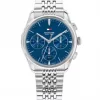 Tommy Hilfiger stål mellomblå skive 38mm herre 3 BAR multifunksjon
