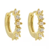 Ørering fg.sølv Caia 13ø m/annenhver c.zircon og perle